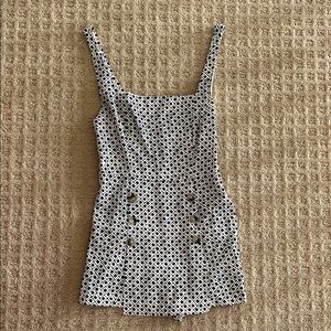 Elegant Black and White Patterned Romper